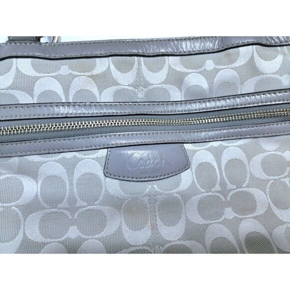 Coach Penelope Signature Jacquard Shoulder Bag Gray Silver F14694 Purse Handbag - Picture 3 of 13